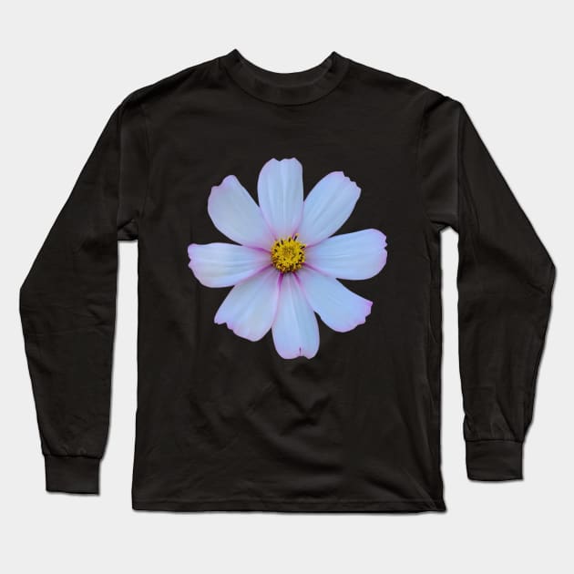 White Cosmo Flower Long Sleeve T-Shirt by TheAshleyYoung